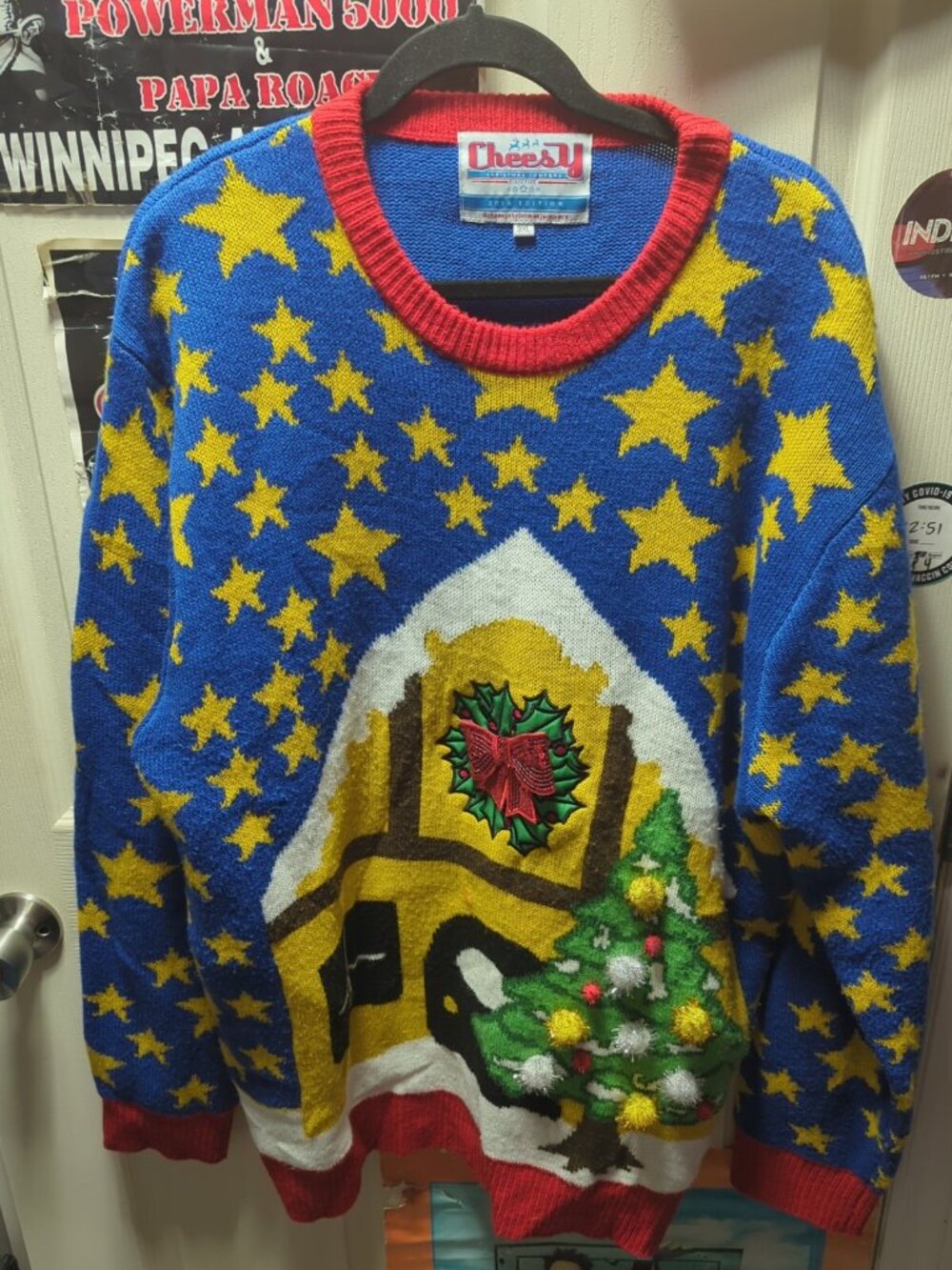 Christmas Ugly Sweater Hoodie Pull Over Size 3XL Men’s Women’s Like New Cheesy